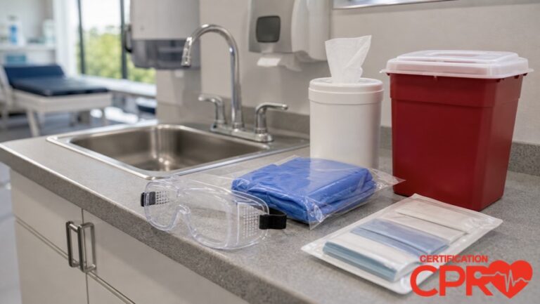 Bloodborne pathogens exposure control supplies for healthcare worker training in Orlando.