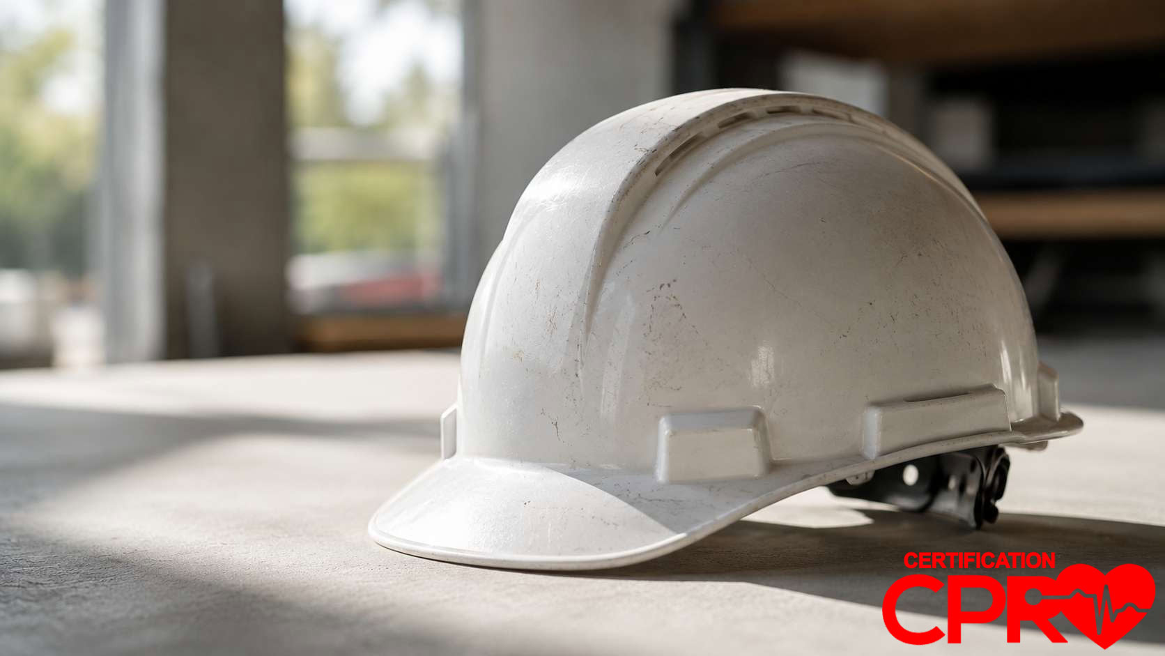 Construction helmet for CPR certification training in Orlando.