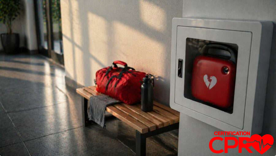CPR training kit and AED device for cardiac emergencies in Orlando.
