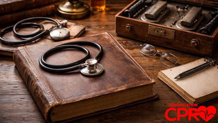 Stethoscope and medical tools for CPR training.